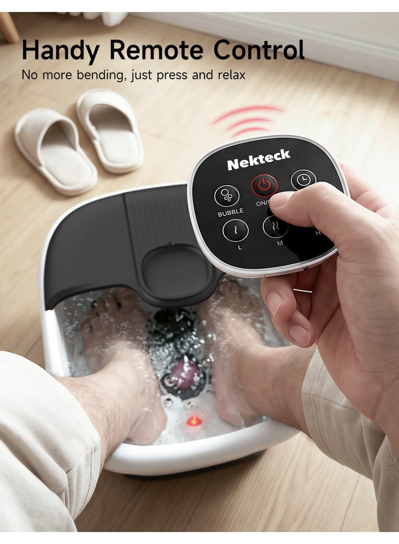 Nekteck Electric Foldable Foot Spa Bath Massager with Heat, Bubble Massage, Remote Control, 3 Heat Levels, 16 Massage Rollers and Pumice Stone - Image 5